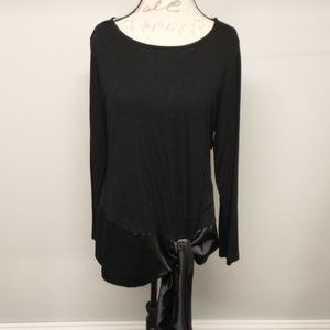 VENUS - Black Top with Satin Sash - EUC - XL